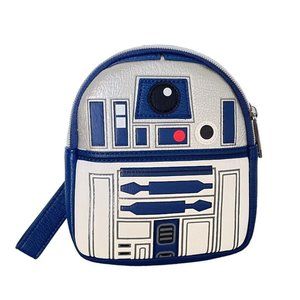 DISNEY Loungefly Star Wars R2D2 Backpack Shape Wristlet Mini Belt Bag NWT